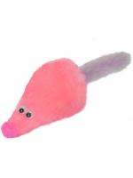 GoSi Мышь с мятой розовый мех с хвостом из натуральной норки дразнилка для кошек мех