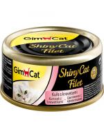 Gimcat Shiny Cat влажный корм для взрослых кошек, цыпленок с креветками