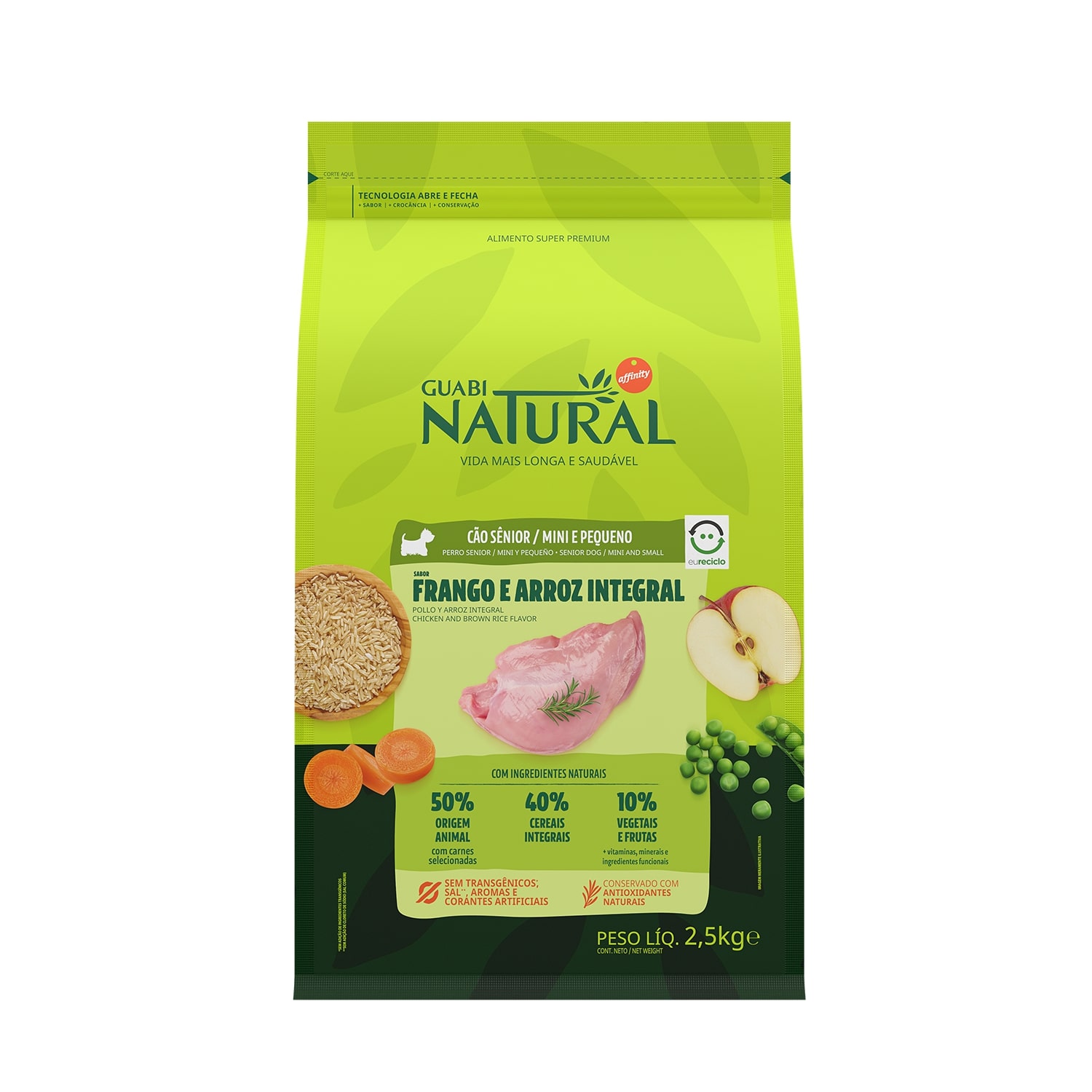 Guabi Natural корм для пожилых собак малых пород, цыпленок и коричневый рис (2,5 кг)