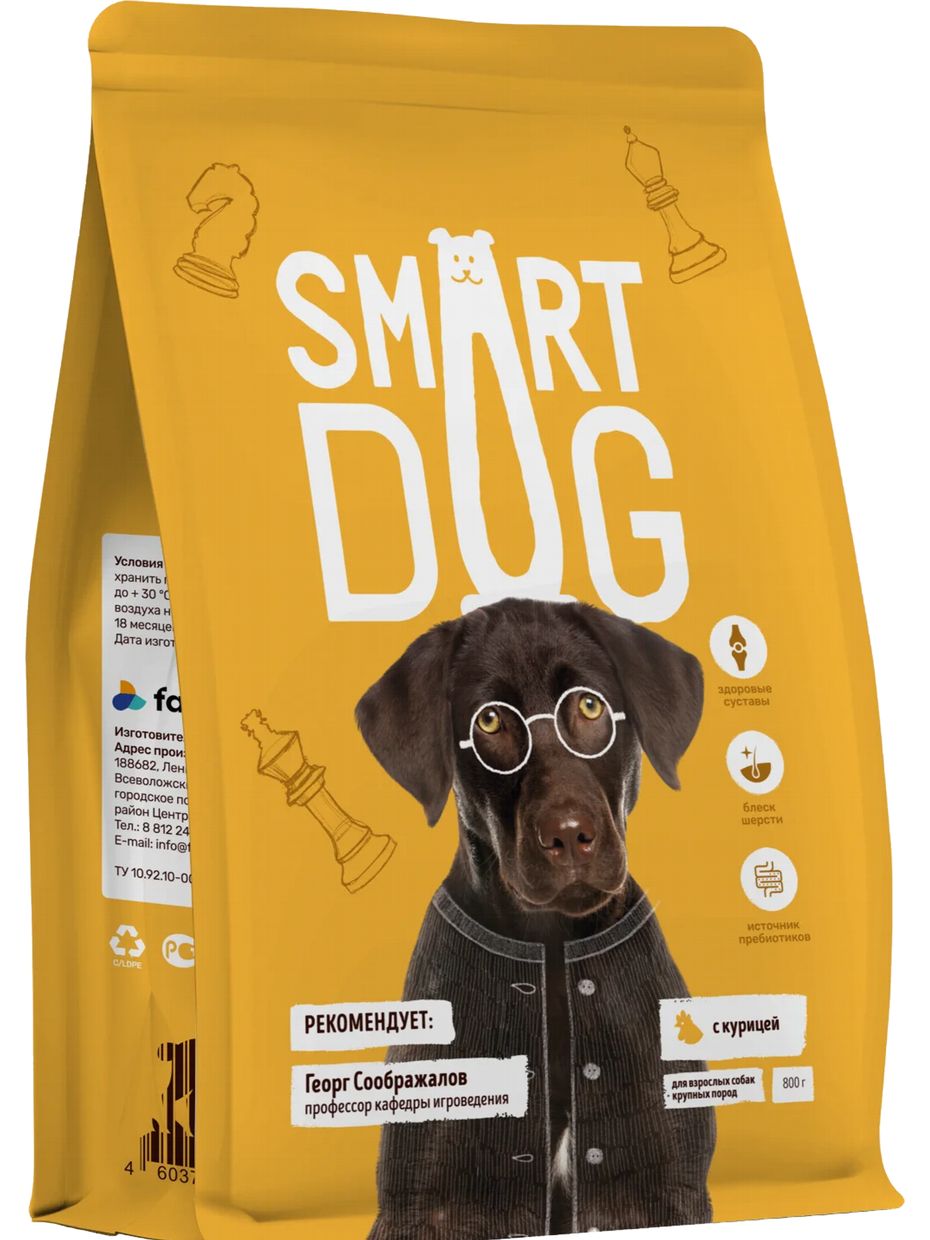Smart Dog корм для собак крупных пород, курица (3 кг)