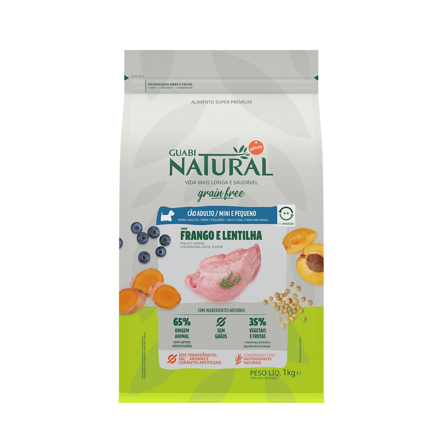 Guabi Natural корм для собак малых пород, беззерновой, цыпленок и чечевица (1 кг)