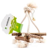 Zoobaloo игрушка для птиц, Качели 3D, хлопковый шнур с колоколом