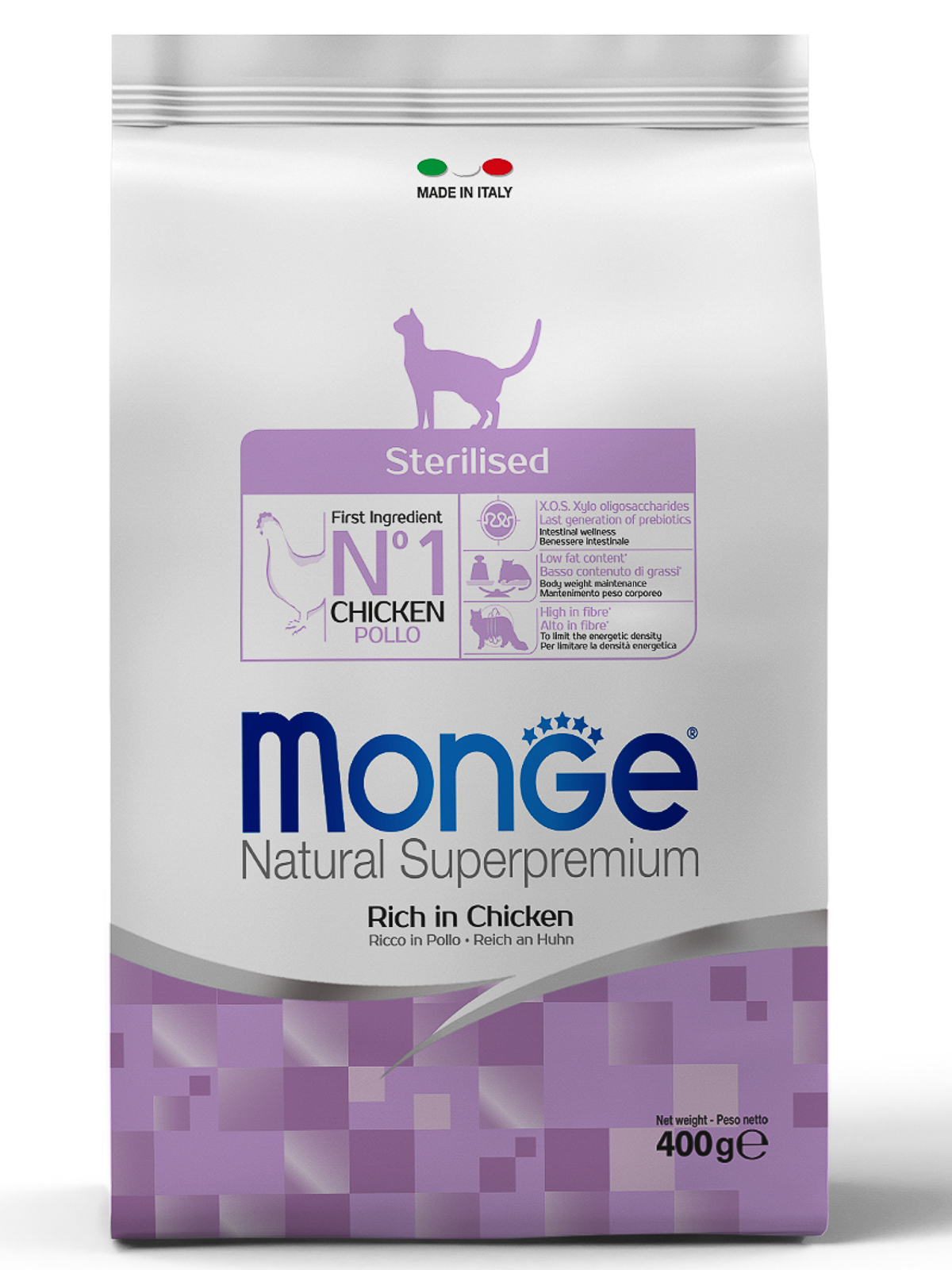 Monge Cat Sterilised корм для стерилизованных кошек всех пород и возрастов, курица (400 гр)