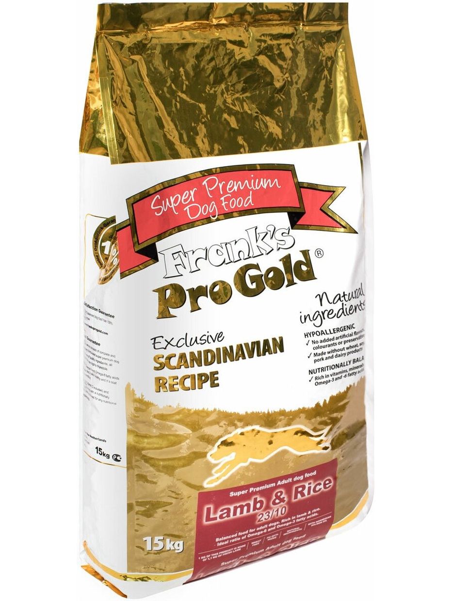 Frank's ProGold корм для собак при чувствительном пищеварении, 23/10 ягненок и рис (15 кг)