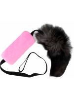 GoSi Шуршик с натуральным хвостом Пушнина этикетка Флажок мягкая игрушка для собак