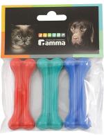Gamma Кость литая метательная игрушка для собак резина цветной