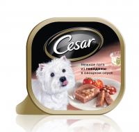 Влажный корм Cesar Нежное патэ из говядины в овощном соусе для собак
