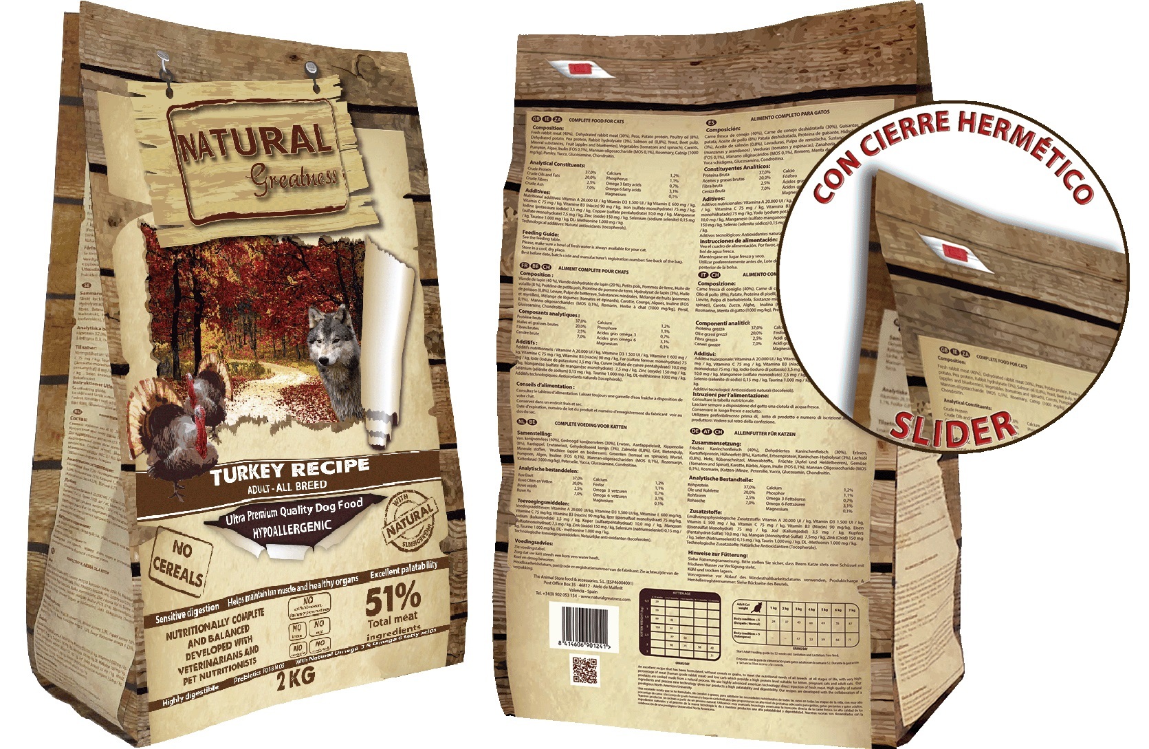 Natural Greatness гипоаллергенный корм для взрослых собак всех пород, индейка