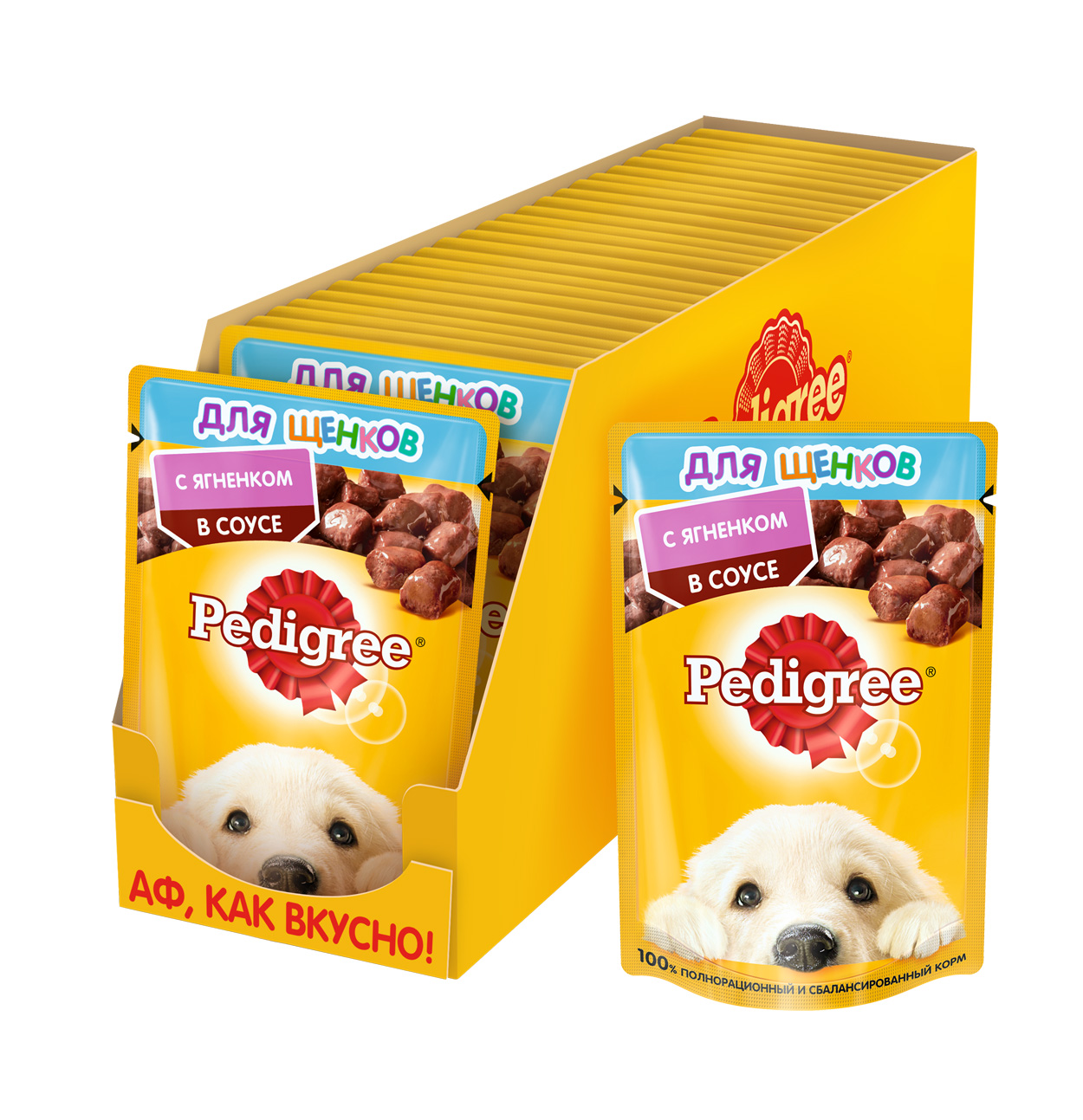Pedigree влажный корм для щенков всех пород, ягненок (28шт в уп) (85 гр)