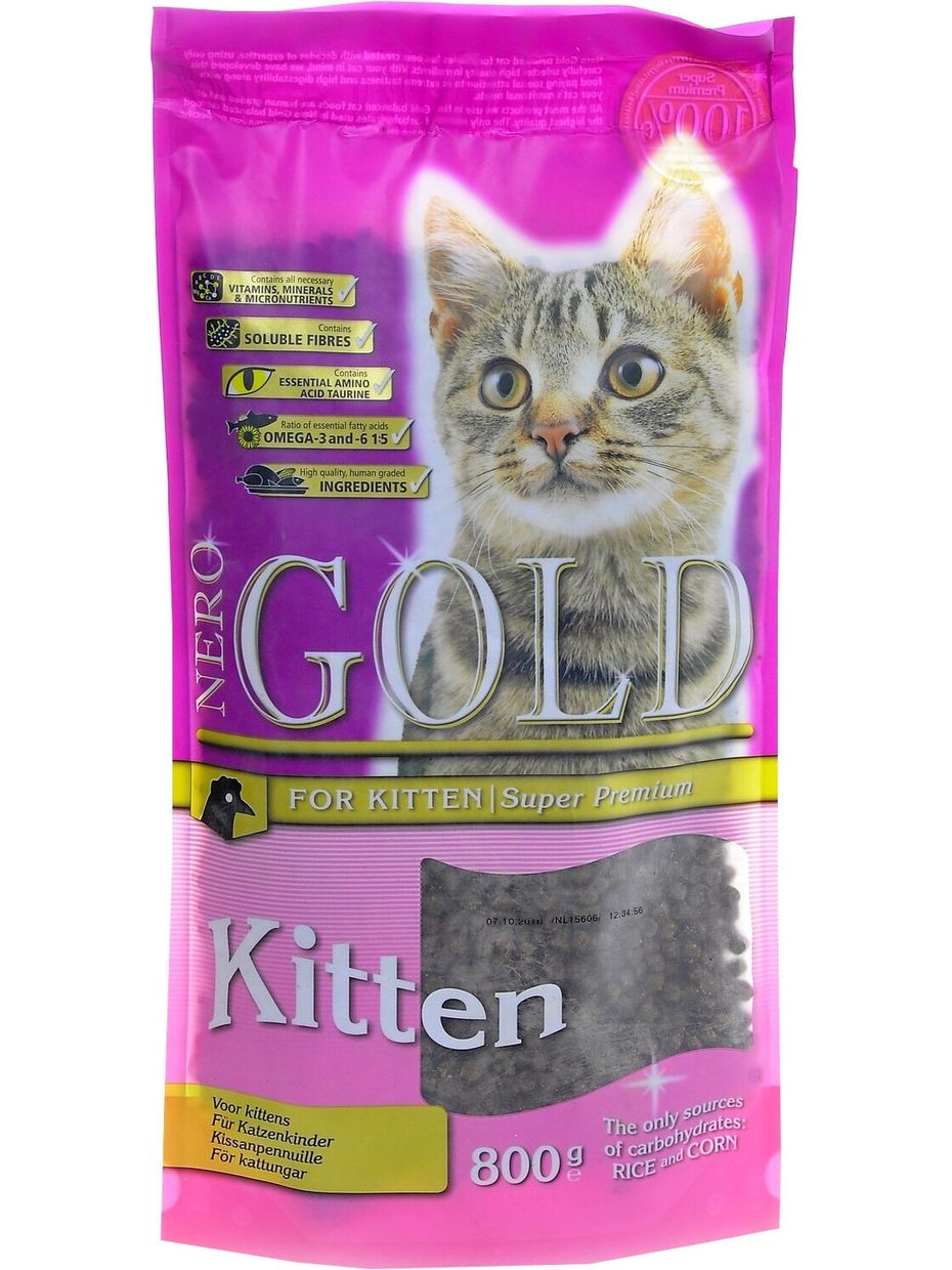 Nero Gold корм для котят, для здоровья кожи и блеска шерсти, с курицей (800 гр)