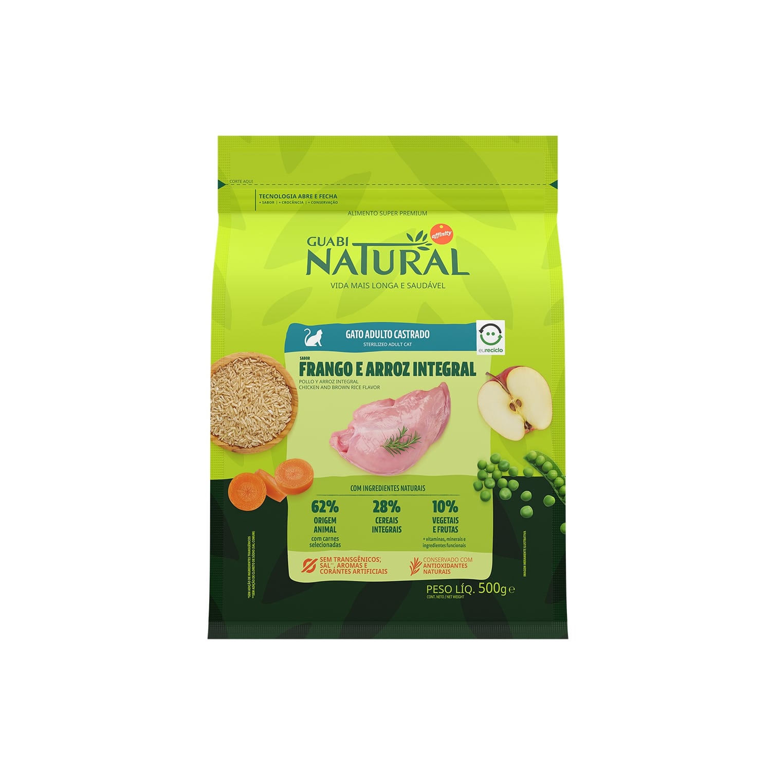 Guabi Natural корм для стерилизованных кошек, цыпленок и коричневый рис (500 гр)
