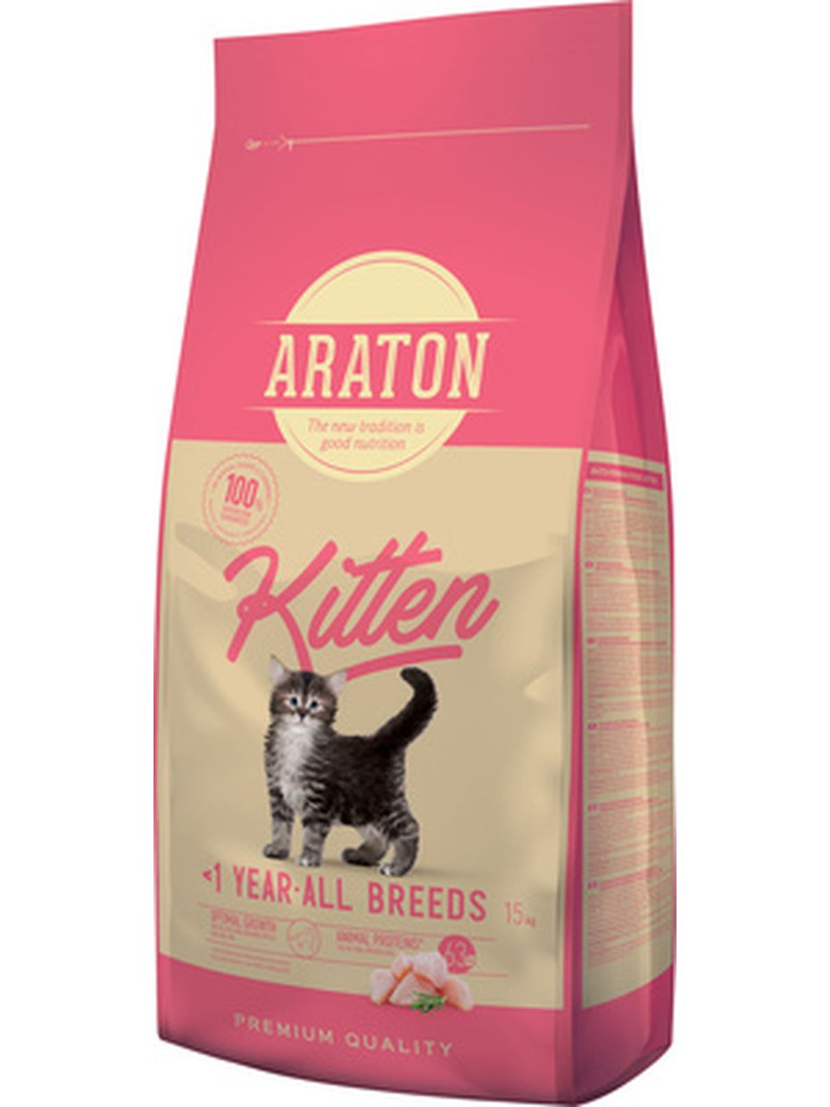 Araton корм для котят с мясом птицы (15 кг)