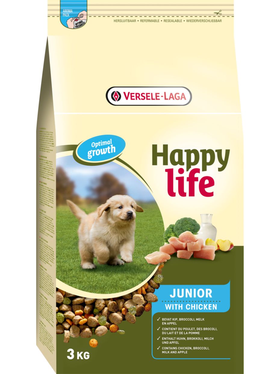 Happy Life корм для щенков, курица (3 кг)