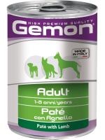Gemon влажный корм для взрослых собак всех пород, паштет из ягненка (24шт в уп)