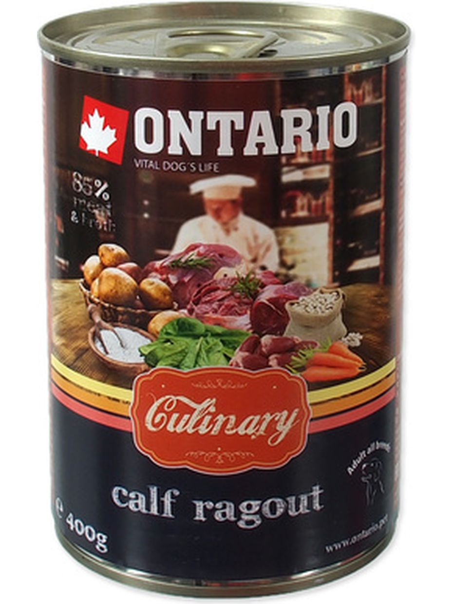 Ontario влажный корм для собак "Рагу с теленком и уткой" (400 гр)