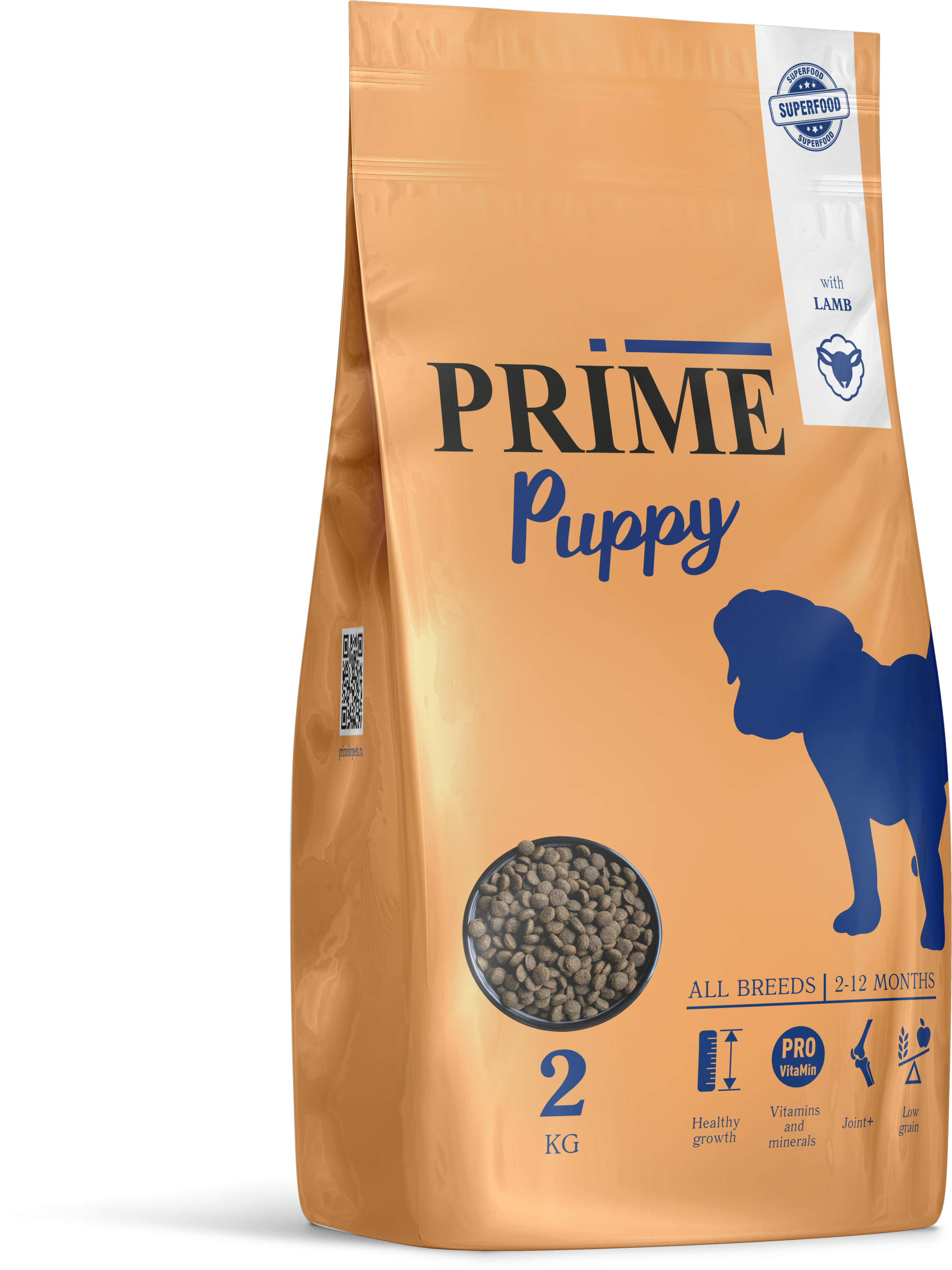 137.1.2176    PRIME PUPPY ягненок 2кг дЩЕНКОВ всех пород 2-12мес (уп5)