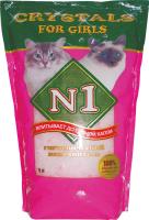 N1 Силикагелевый наполнитель для Кошечек: Розовый Кристалс №1, (Crystals № 1)