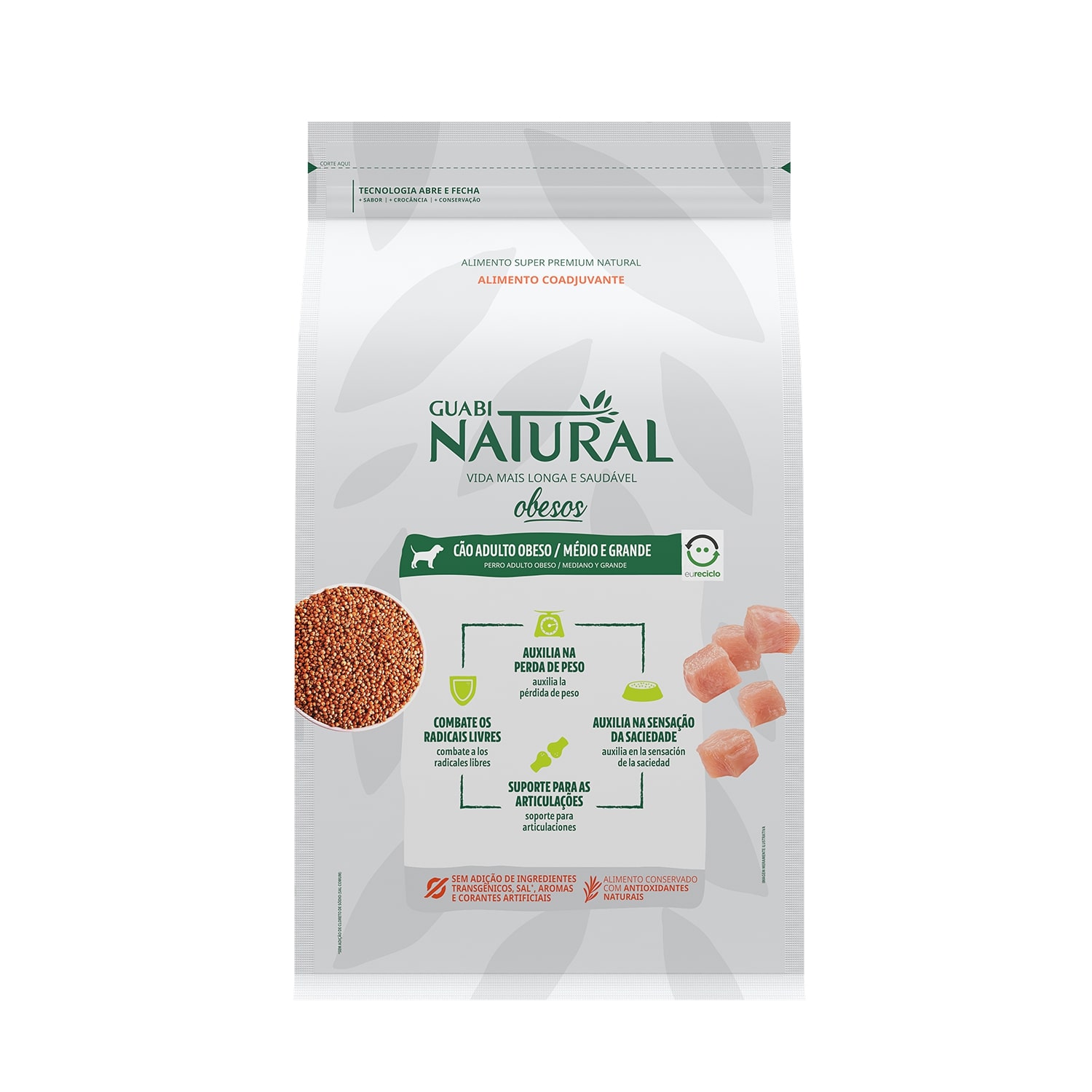 Guabi Natural корм для собак средних пород, с избыточным весом, цыпленок и коричневый рис (2,5 кг)