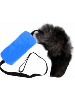 GoSi Шуршик с натуральным хвостом Пушнина этикетка Флажок мягкая игрушка для собак