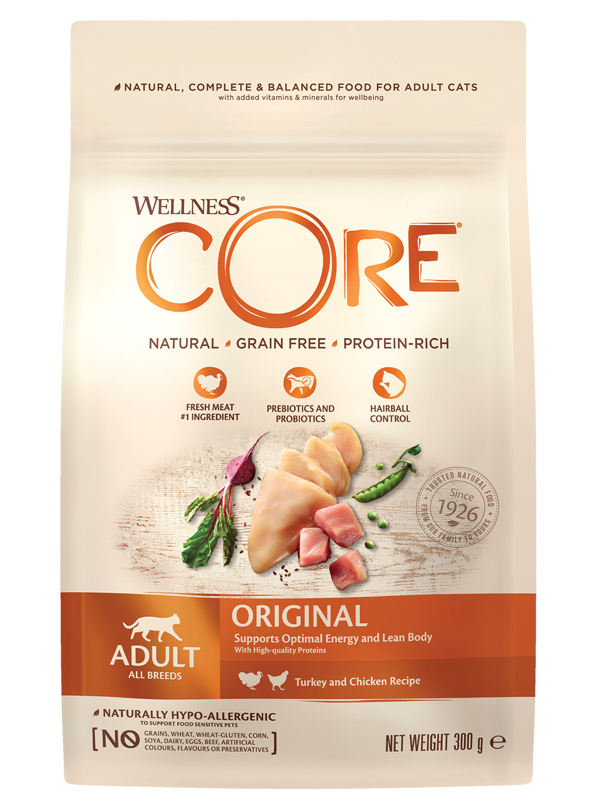 CORE корм для взрослых кошек с индейкой и курицей (300 гр)