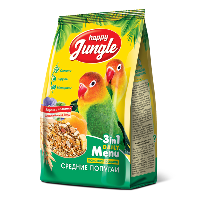 Happy Jungle корм для средних попугаев