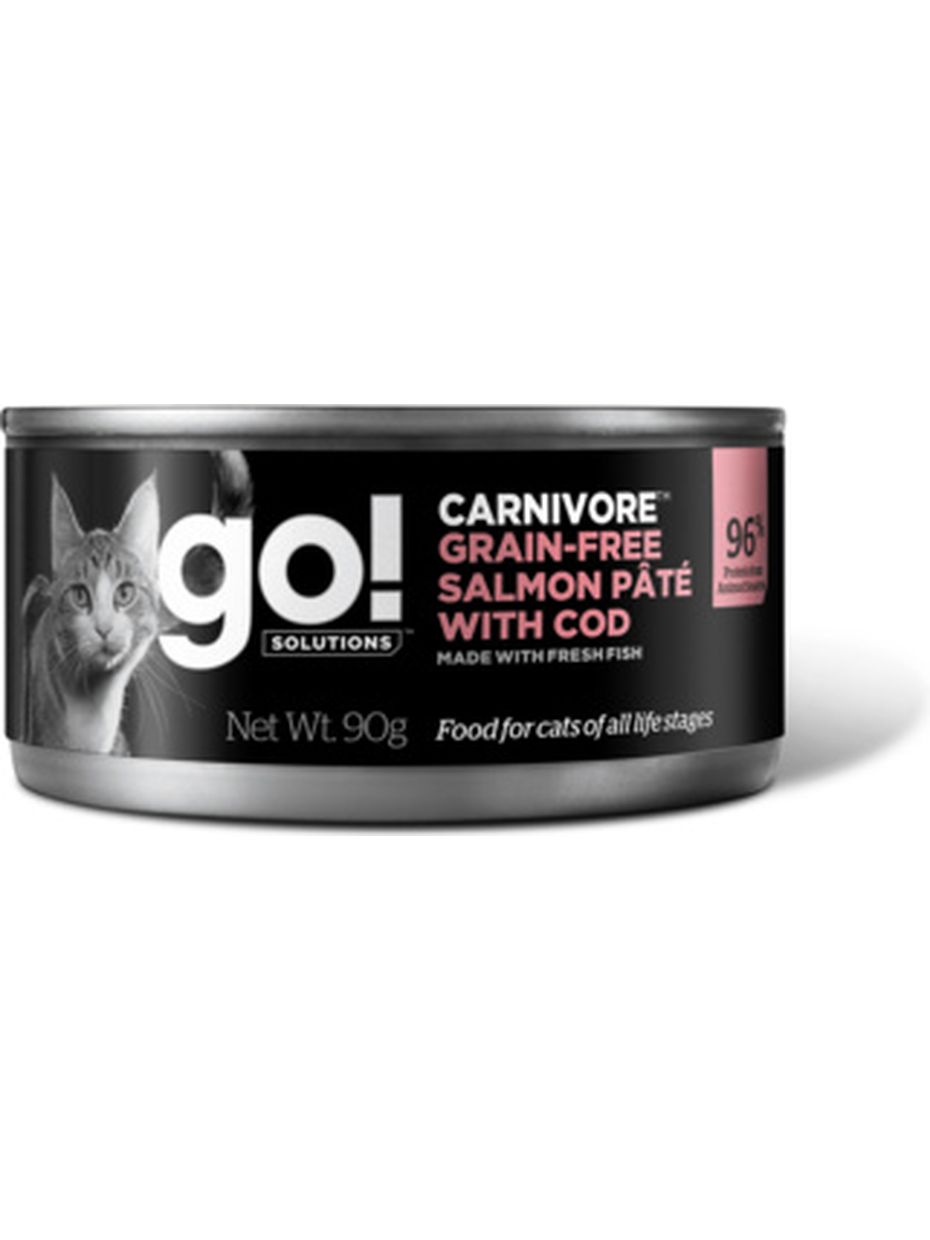 GO! влажный корм для кошек, беззерновой, с лососем и треской (90 гр)