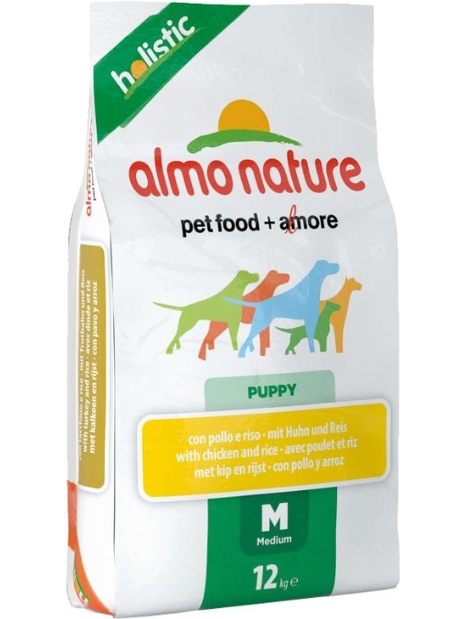 Almo Nature корм для щенков средних пород Holistic, курица (12 кг)