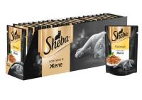 Sheba влажный корм для взрослых кошек всех пород, ломтики в желе, курица (24шт в уп)