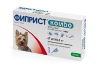 Фиприст Комбо капли от клещей и усиленным действиям от блох для собак малых пород, 67 мг/60,3 мг