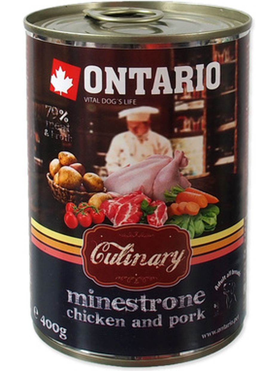 Ontario влажный корм для собак "Минестроне с Курицей и Свининой" (400 гр)