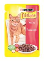Friskies влажный корм для взрослых кошек всех пород, говядина в желе