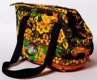 PetFood Сумка-переноска с отверстием для головы мягкая, Хохлома