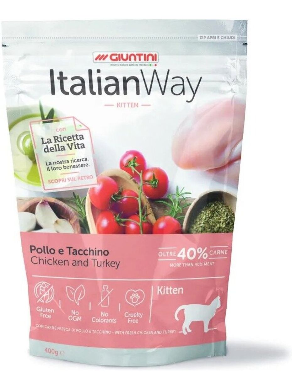 Italian Way корм для котят с курицей, с индейкой (400 гр)