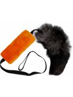 GoSi Шуршик с натуральным хвостом Пушнина этикетка Флажок мягкая игрушка для собак