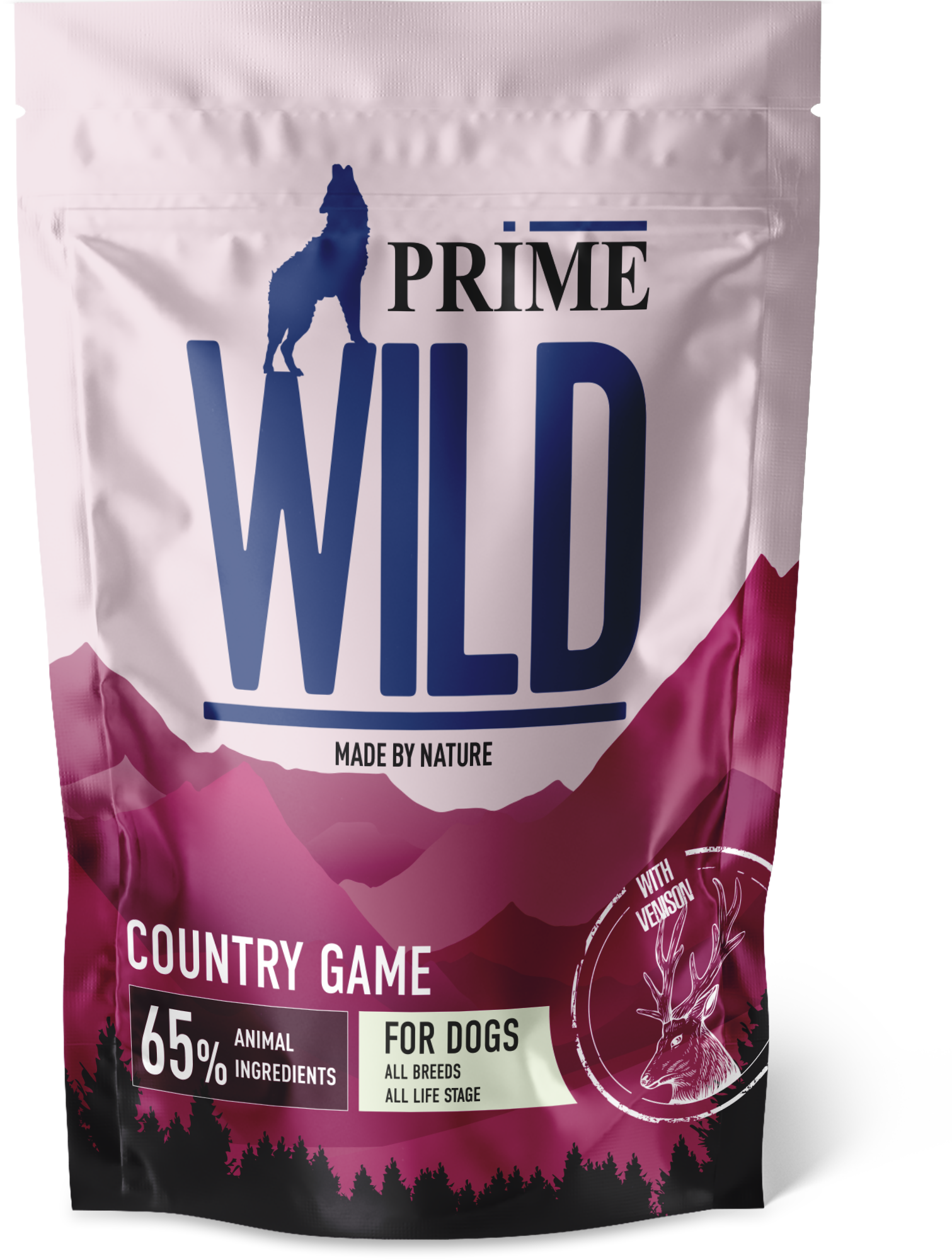 Prime Wild GF Country Game корм для щенков и собак всех пород, беззерновой,  с уткой и олениной — купить по доступной цене с доставкой