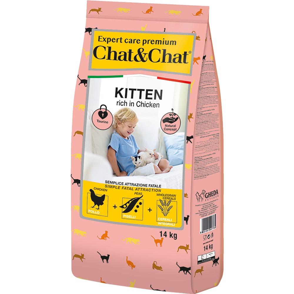 014.007765 (Chat&Chat Expert Care Premium Сухой корм с курицей для котят (14кг)