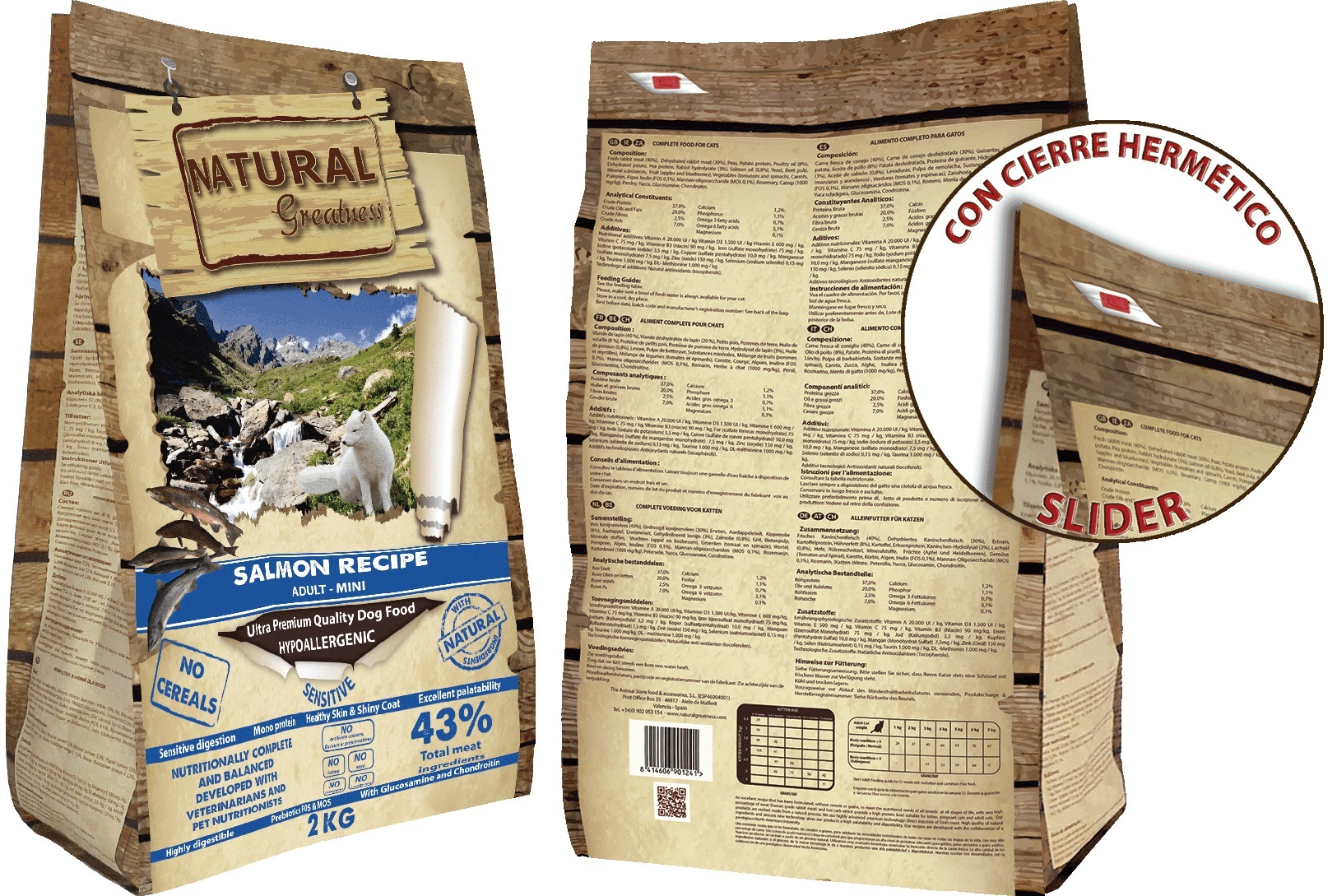 Natural Greatness гипоаллергенный корм для взрослых собак малых пород, чувствительное пищеварение, л