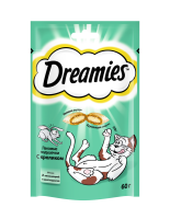 Dreamies лакомство для взрослых кошек всех пород, подушечки с кроликом