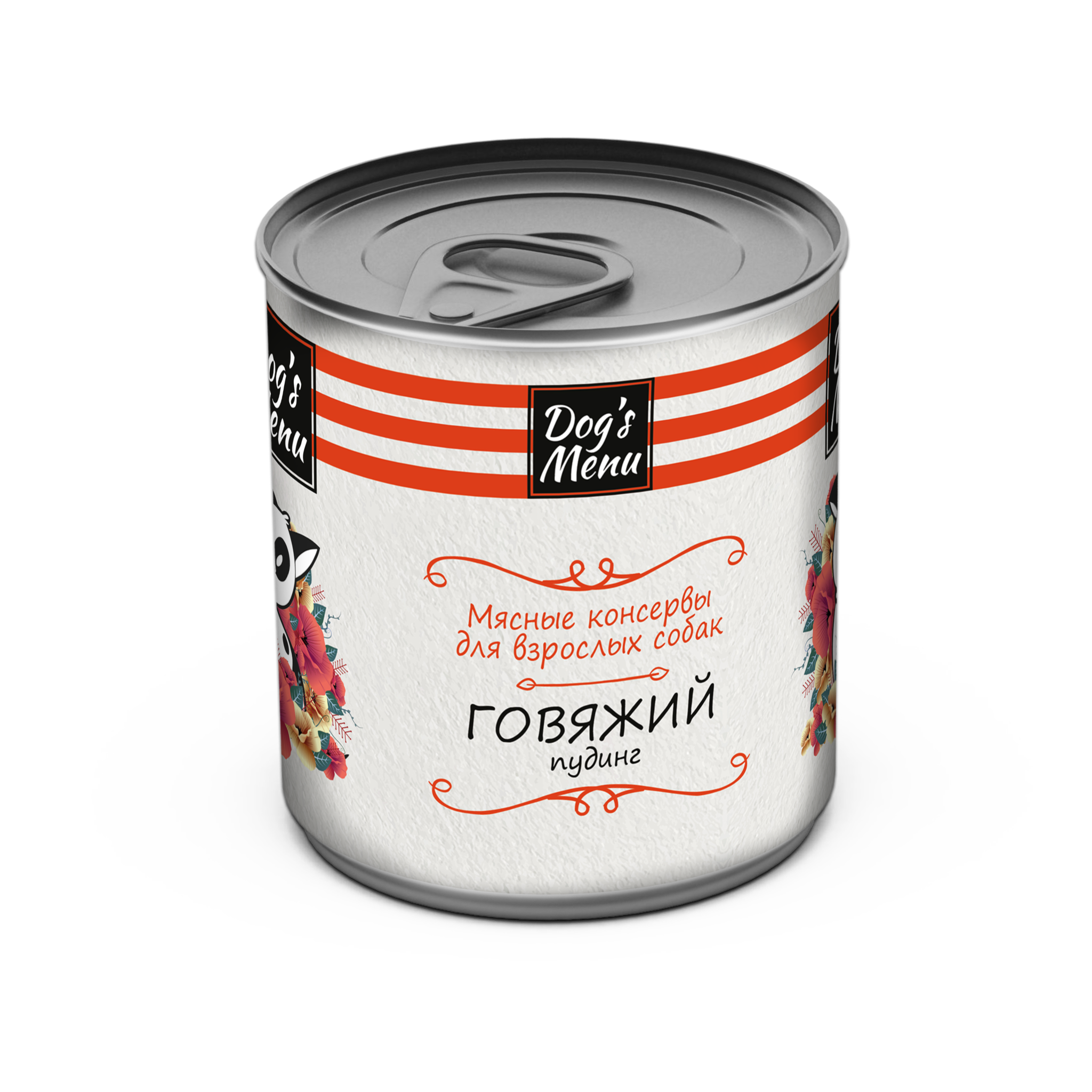 Dog`s Menu консервы для взрослых собак всех пород, говяжиый пудинг