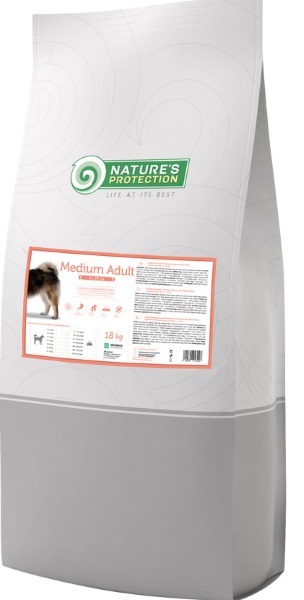 Nature’s Protection корм для взрослых собак средних пород, курица, индейка и утка