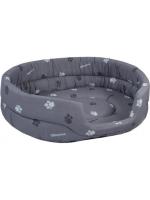 Дарелл овальный стёганый хлопок дизайн поролон лежак для кошек и собак серый