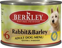 Berkley консервы для взрослых собак всех пород, кролик с ячменём №6
