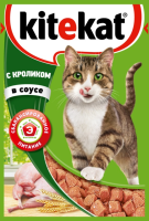 Kitekat влажный корм для кошек всех пород пауч,Кролик в соусе