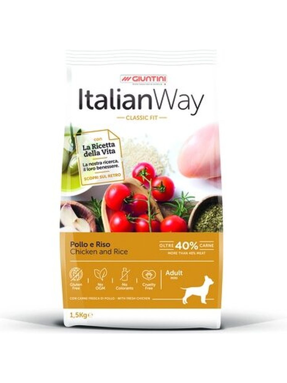 Italian Way корм для собак мелких пород, курица с рисом (1,5 кг)