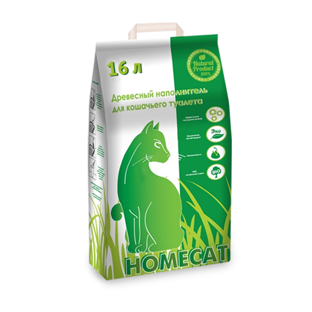 HOMECAT Древесный наполнитель мелкие гранулы