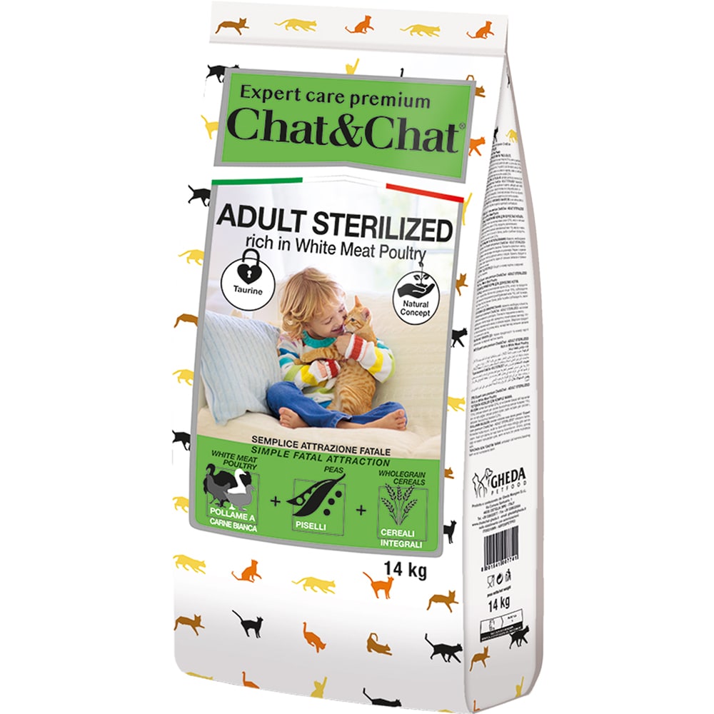 014.007741 (Chat&Chat Expert Care Premium Сухой корм с белым мясом птицы для стерилизованных кошек (14кг)