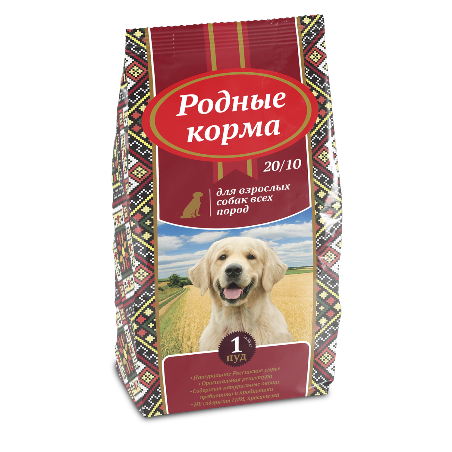 Родные Корма корм для взрослых собак всех пород 20/10