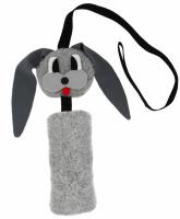 GoSi Заяц Шуршик с натуральным хвостом, мягкая игрушка для собак всех пород