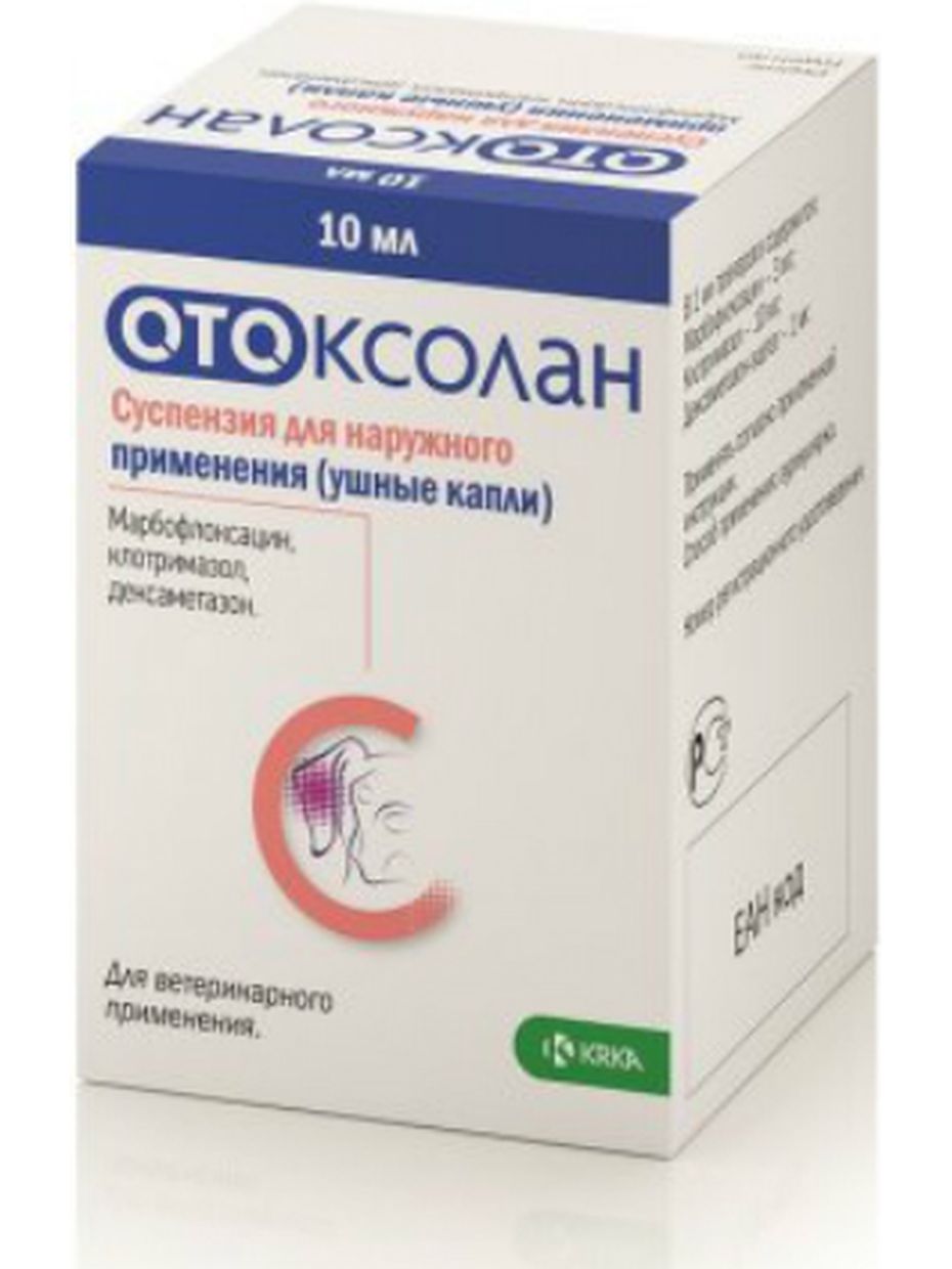 KRKA Отоксолан ушные капли, суспензия для наружного применения (10 мл)
