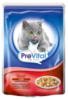 Prevital консервы для взрослых кошек всех пород, с говядиной в желе